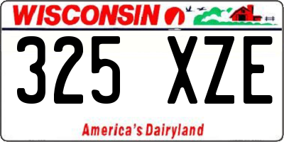 WI license plate 325XZE
