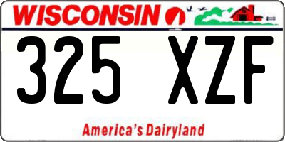 WI license plate 325XZF