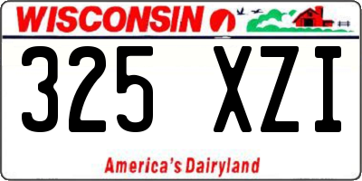 WI license plate 325XZI