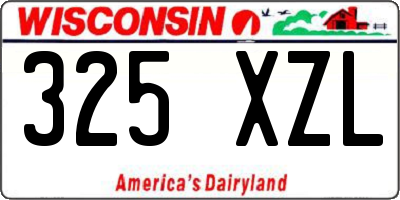 WI license plate 325XZL