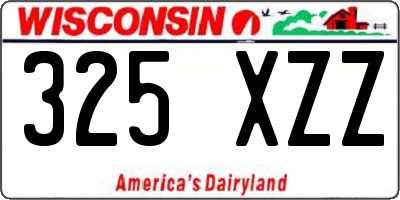 WI license plate 325XZZ