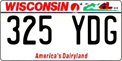 WI license plate 325YDG