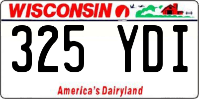 WI license plate 325YDI