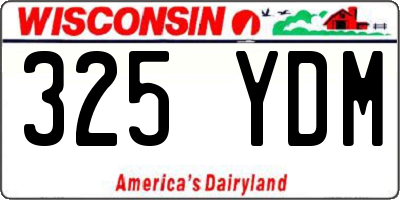 WI license plate 325YDM