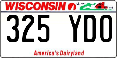 WI license plate 325YDO