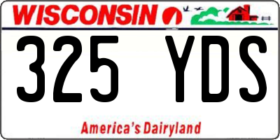 WI license plate 325YDS