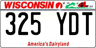 WI license plate 325YDT
