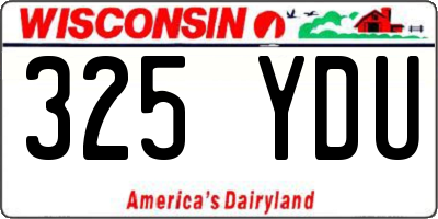 WI license plate 325YDU