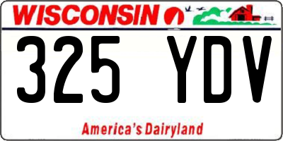WI license plate 325YDV