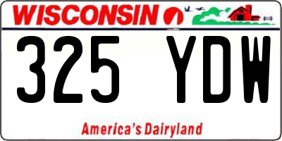 WI license plate 325YDW