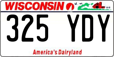 WI license plate 325YDY