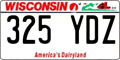 WI license plate 325YDZ