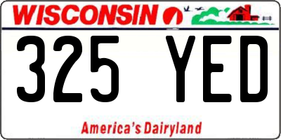 WI license plate 325YED