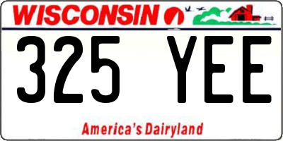 WI license plate 325YEE