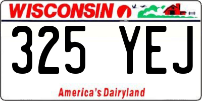 WI license plate 325YEJ