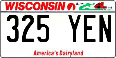 WI license plate 325YEN