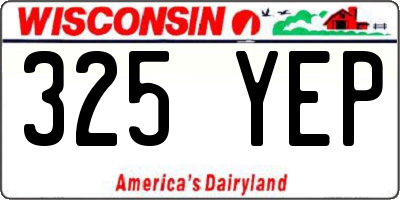 WI license plate 325YEP