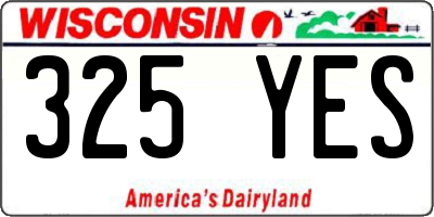 WI license plate 325YES