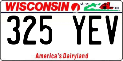 WI license plate 325YEV