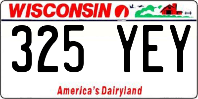 WI license plate 325YEY