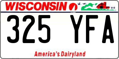 WI license plate 325YFA