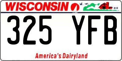 WI license plate 325YFB