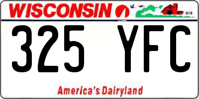 WI license plate 325YFC