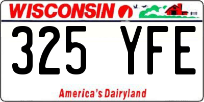 WI license plate 325YFE