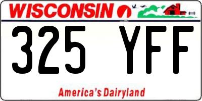 WI license plate 325YFF