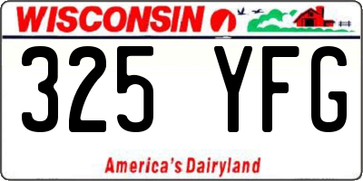 WI license plate 325YFG