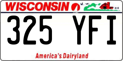WI license plate 325YFI