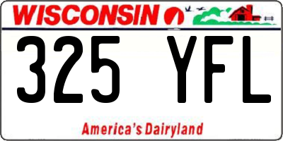 WI license plate 325YFL