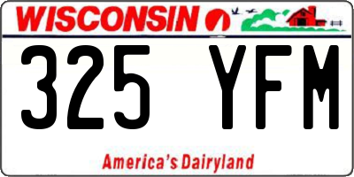 WI license plate 325YFM