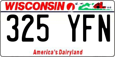 WI license plate 325YFN