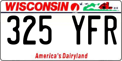 WI license plate 325YFR