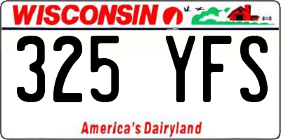 WI license plate 325YFS