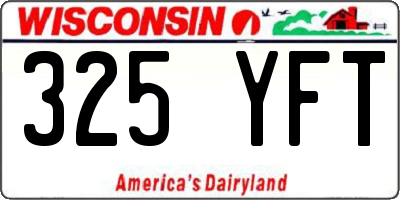 WI license plate 325YFT