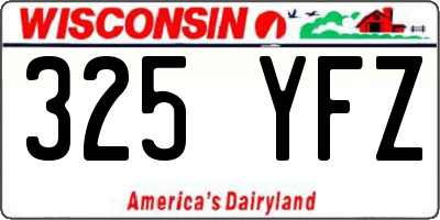 WI license plate 325YFZ