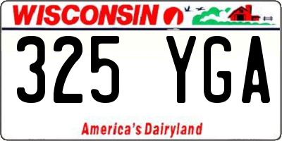 WI license plate 325YGA