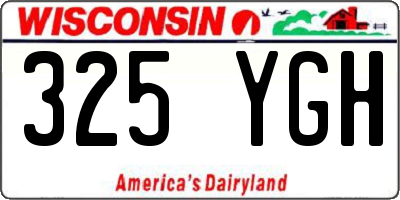 WI license plate 325YGH