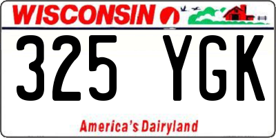 WI license plate 325YGK