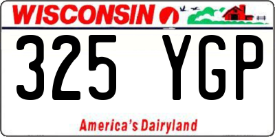 WI license plate 325YGP