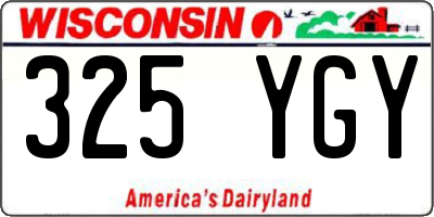 WI license plate 325YGY