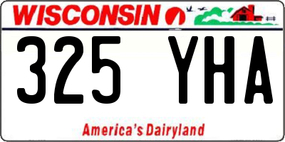 WI license plate 325YHA