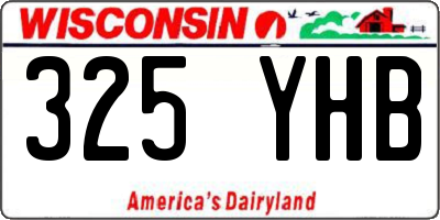 WI license plate 325YHB