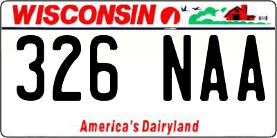 WI license plate 326NAA