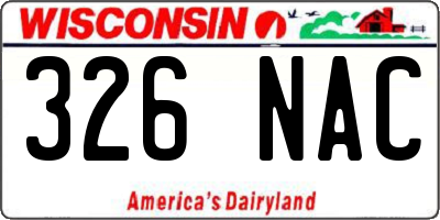 WI license plate 326NAC