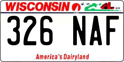 WI license plate 326NAF