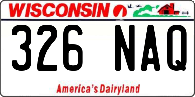 WI license plate 326NAQ