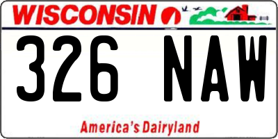 WI license plate 326NAW